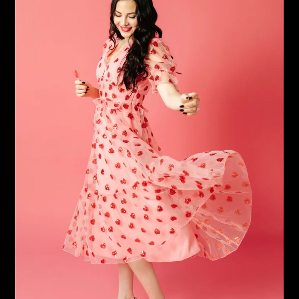 Rachel Parcell Sequin Heart midi dress